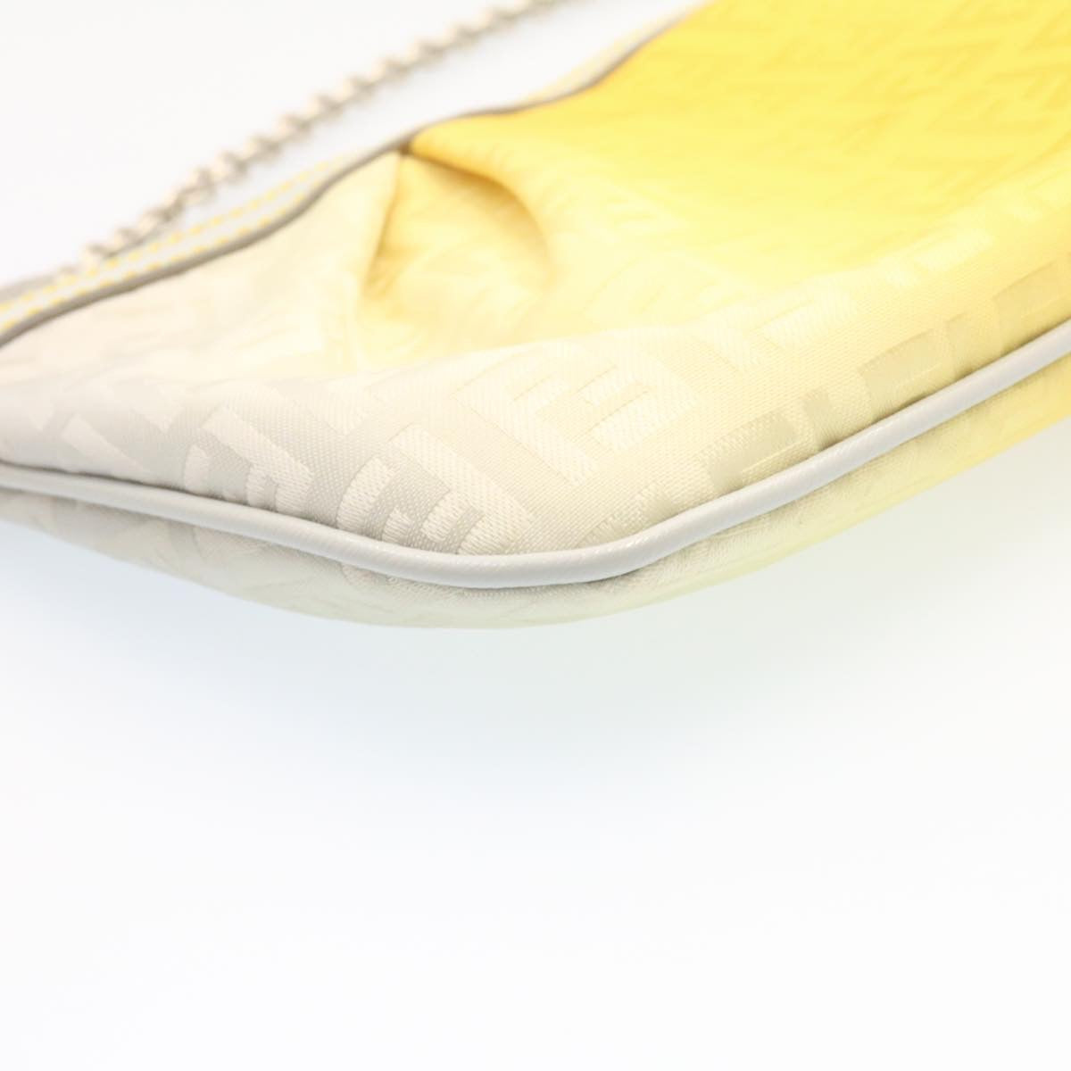 FENDI Zucchino Canvas Chain accessories Pouch Nylon Yellow am1038g