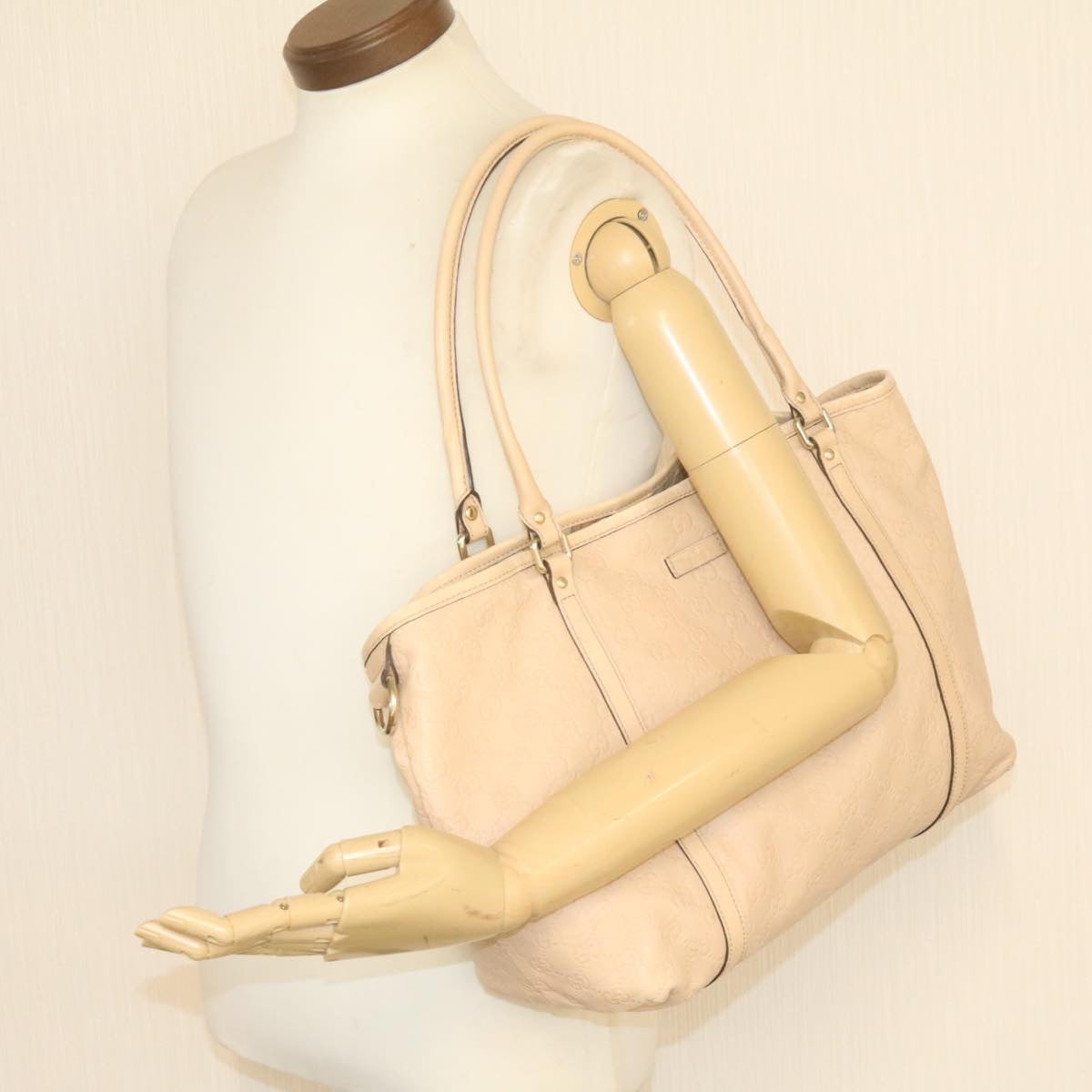 GUCCI Gucci Shima Tote Bag Leather Beige am1040g