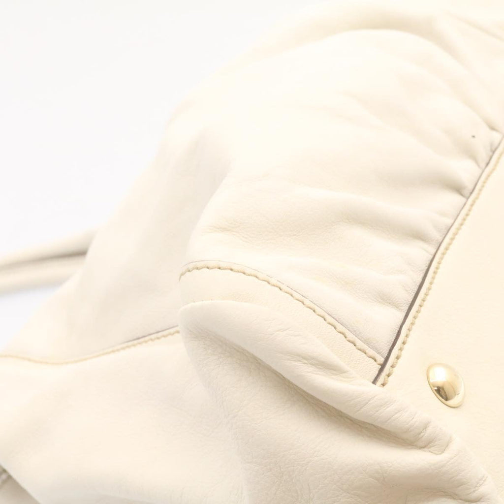 GUCCI Leather Tote Bag White am1090g