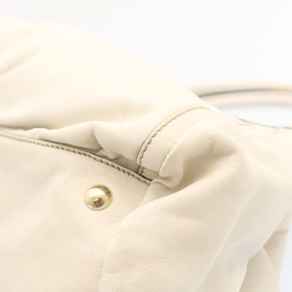 GUCCI Leather Tote Bag White am1090g