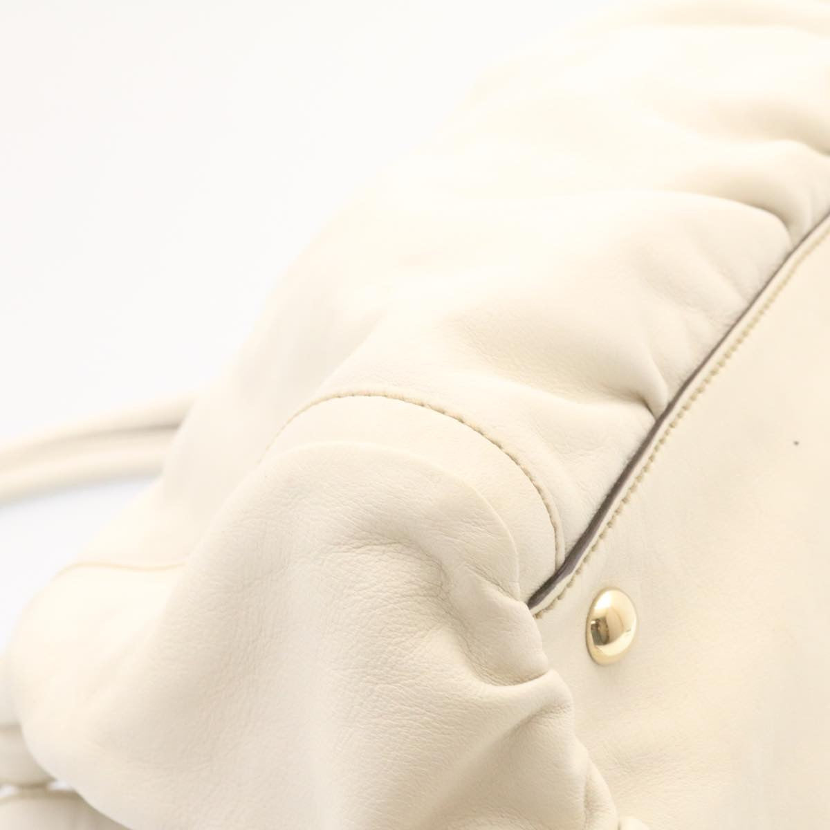 GUCCI Leather Tote Bag White am1090g