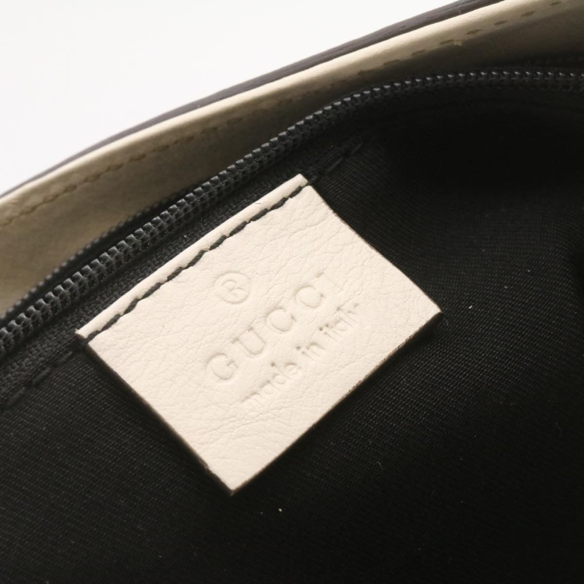 GUCCI Leather Tote Bag White am1090g