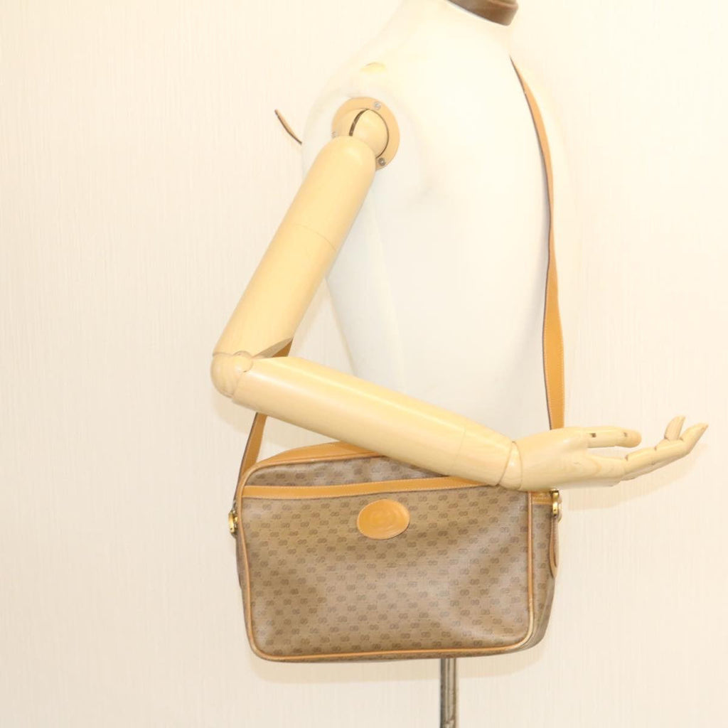 GUCCI Micro GG Canvas Cross body Shoulder Bag PVC Leather Beige am1195g
