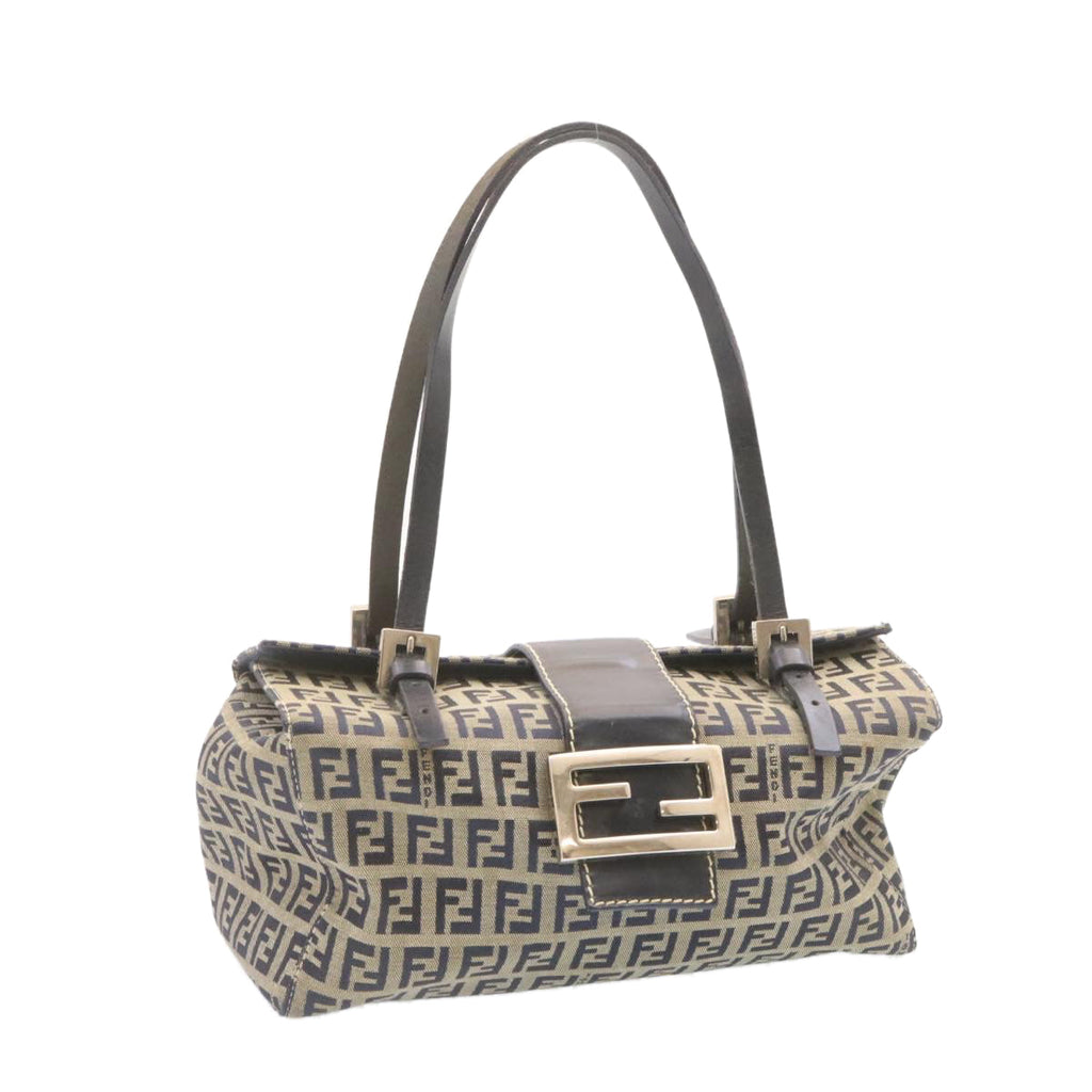 FENDI Zucchino Canvas Hand Bag Blue Navy am1197g
