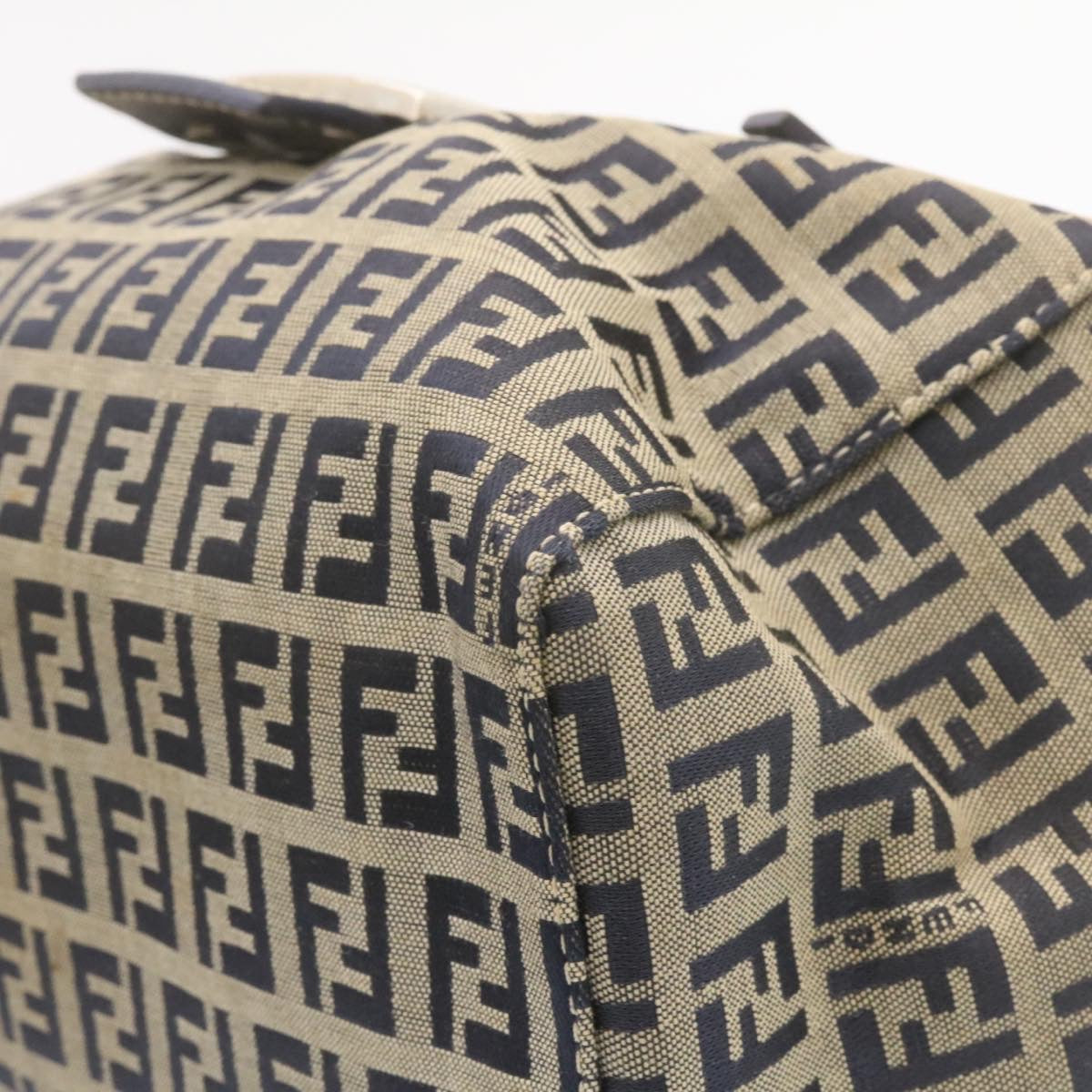FENDI Zucchino Canvas Hand Bag Blue Navy am1197g