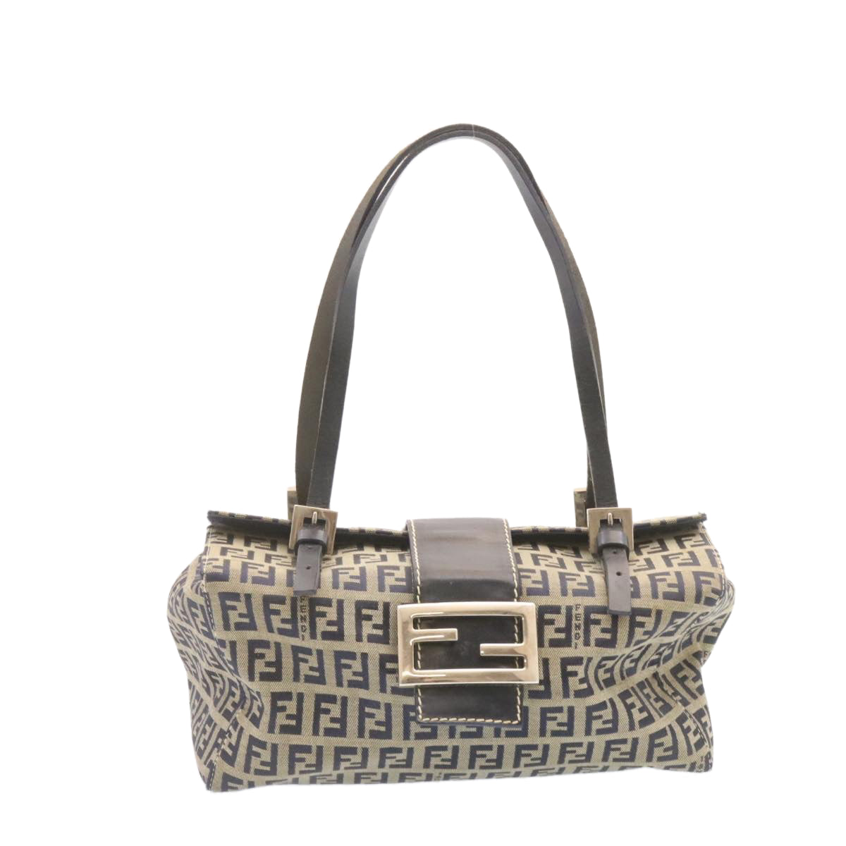 FENDI Zucchino Canvas Hand Bag Blue Navy am1197g