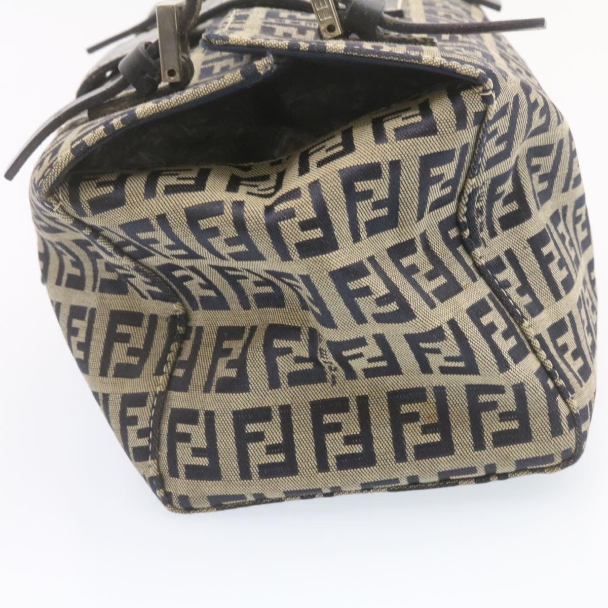 FENDI Zucchino Canvas Hand Bag Blue Navy am1197g