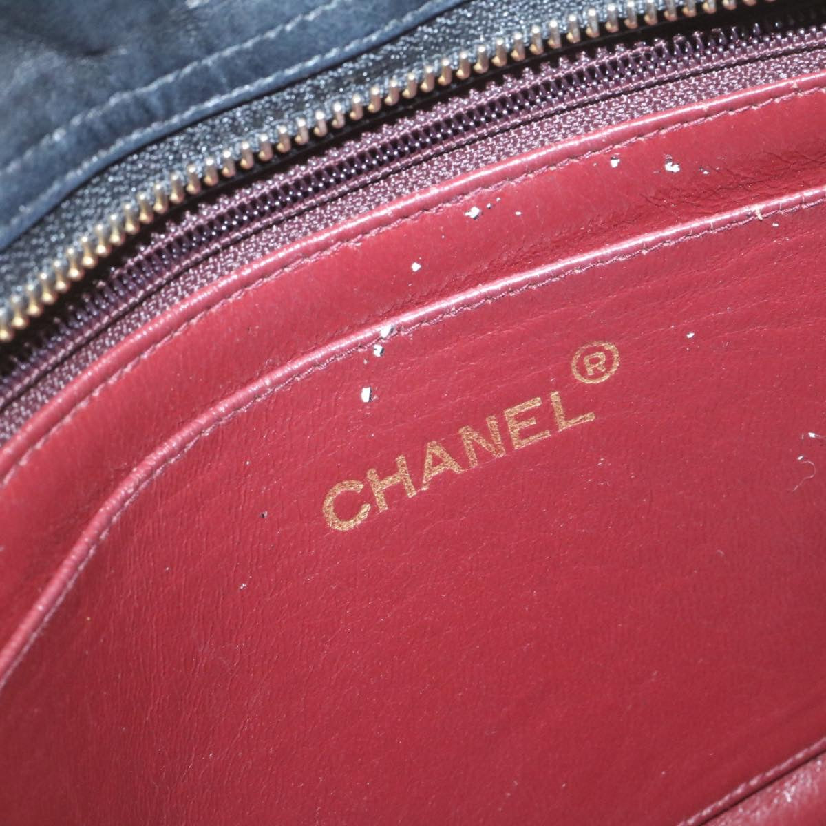 CHANEL Lamb Skin Matelasse Chain Shoulder Bag Black CC am1201gA