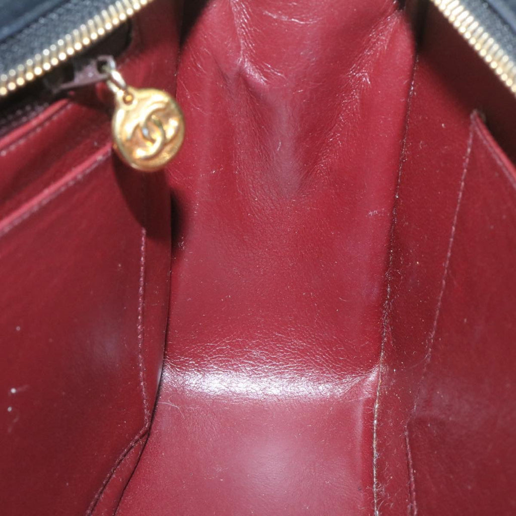 CHANEL Lamb Skin Matelasse Chain Shoulder Bag Black CC am1201gA