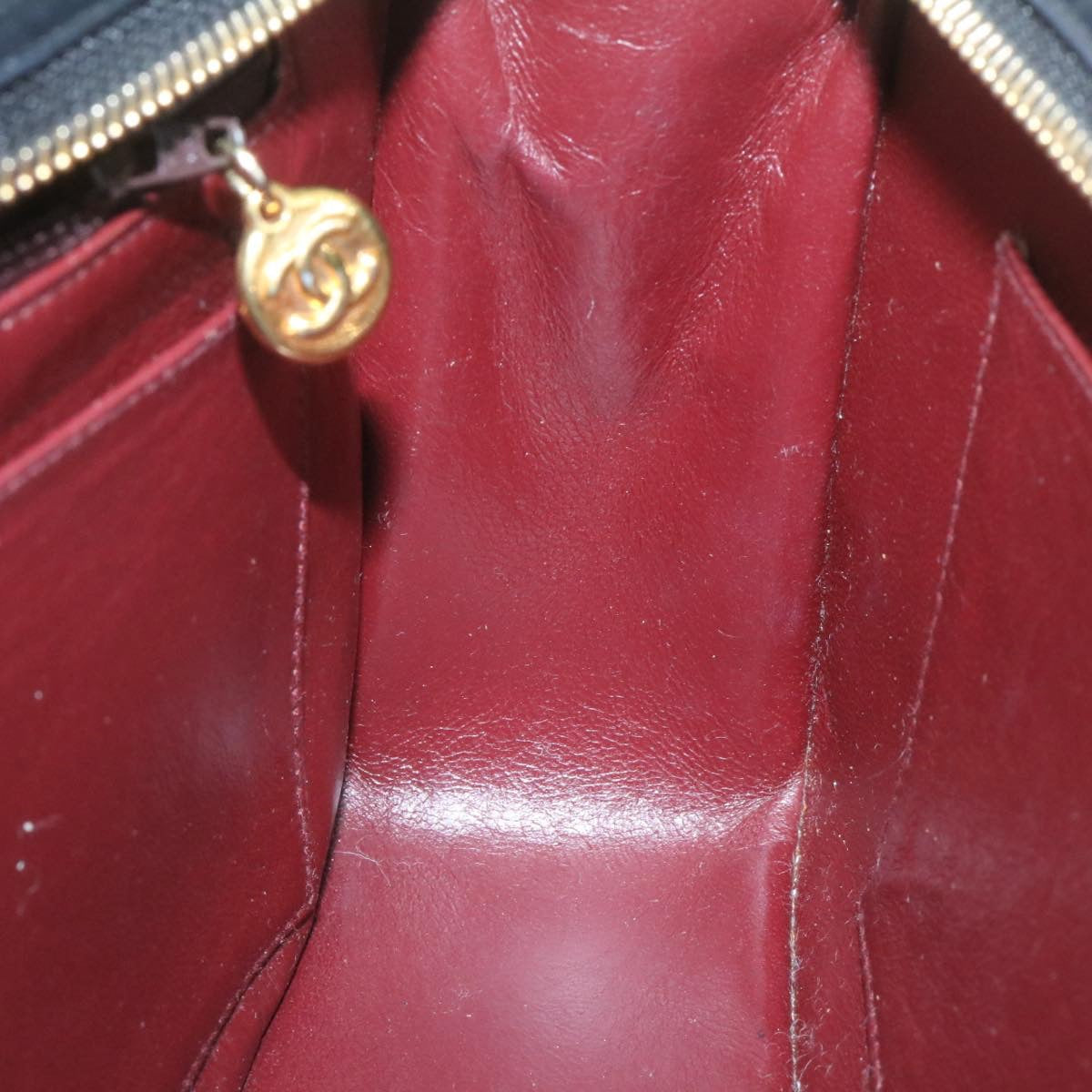 CHANEL Lamb Skin Matelasse Chain Shoulder Bag Black CC am1201gA