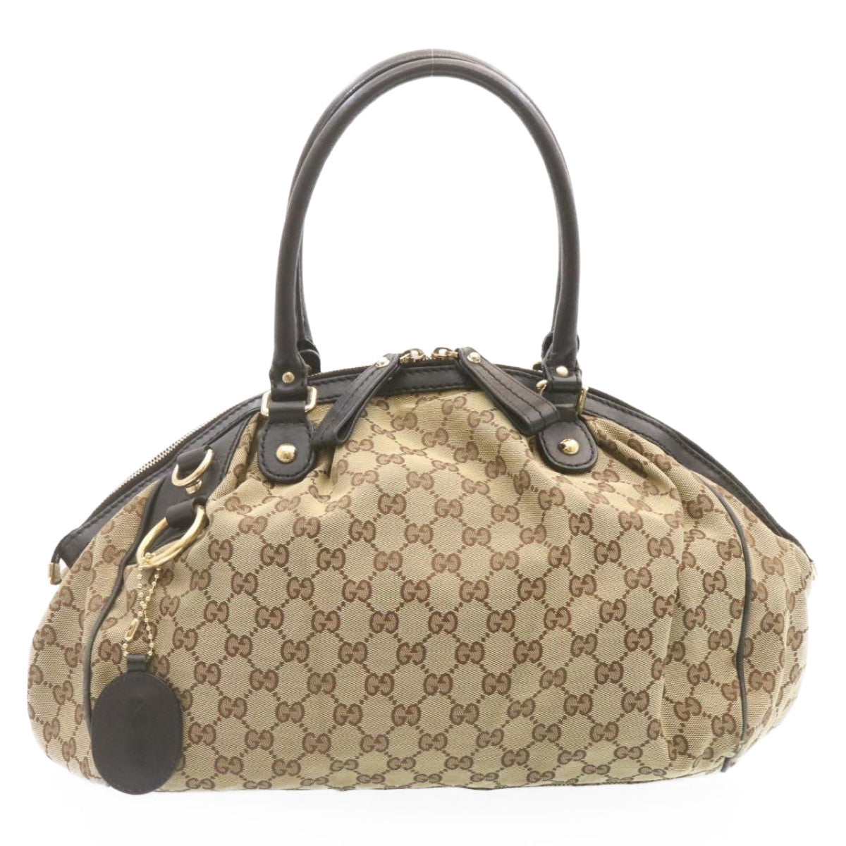 GUCCI GG Canvas Tote Bag 2way Beige Black am1226g