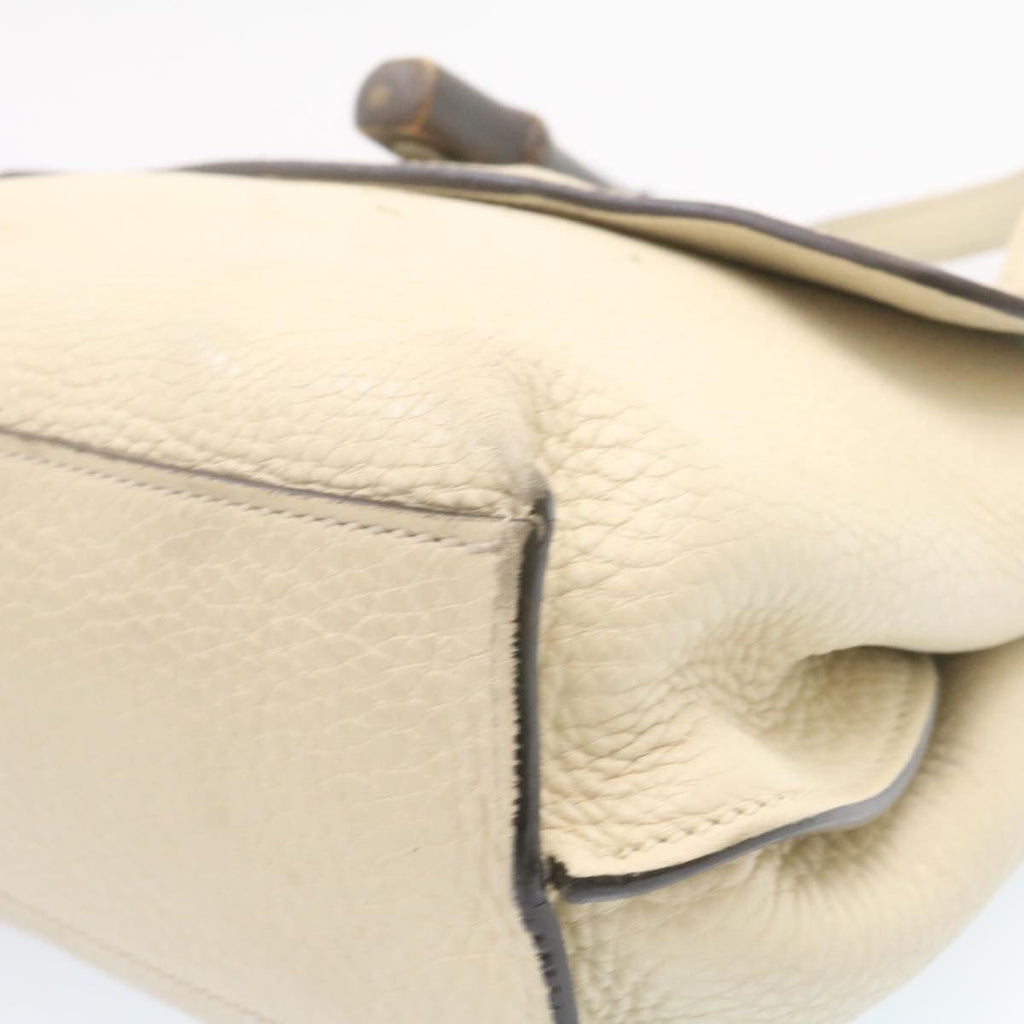 GUCCI Bamboo Turn Lock 2Way Hand Bag White am1235g