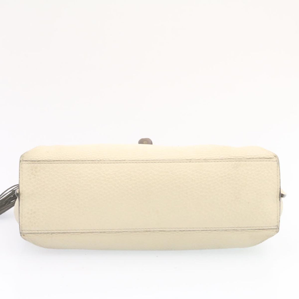 GUCCI Bamboo Turn Lock 2Way Hand Bag White am1235g