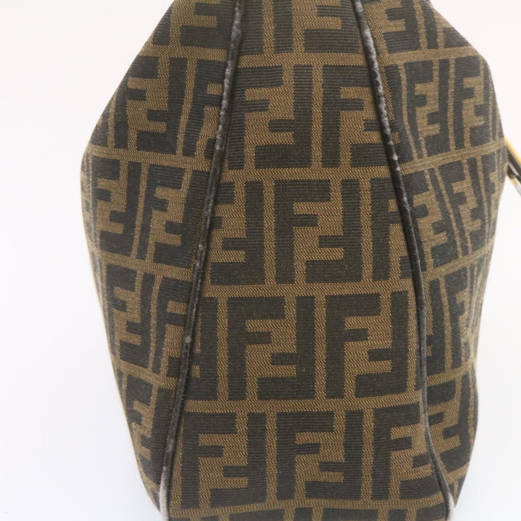 FENDI Zucca Canvas Shoulder Bag Black Brown am1243g