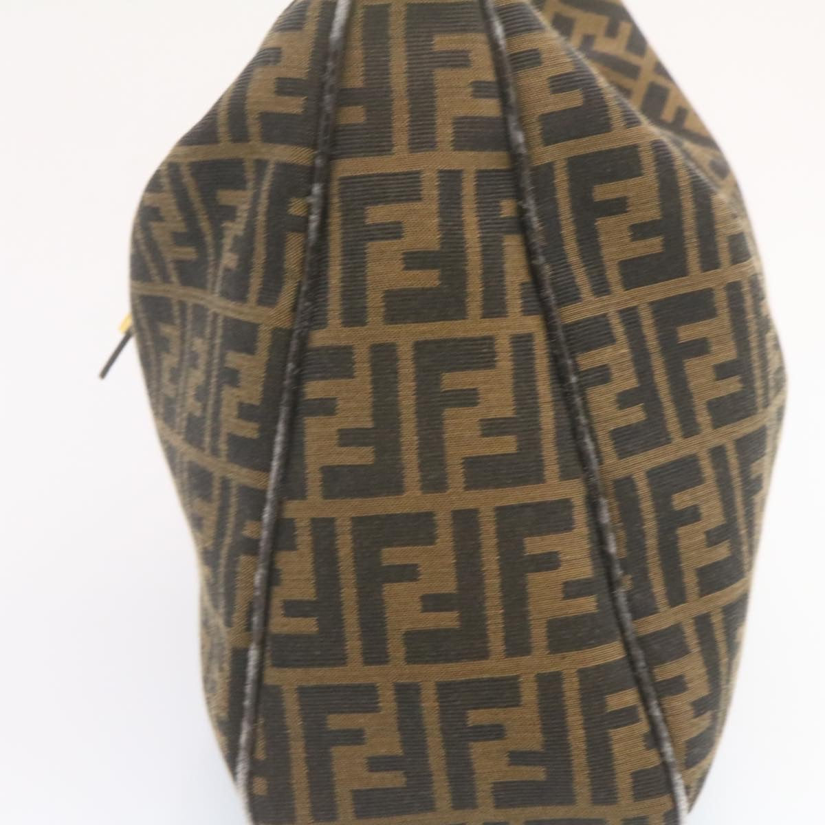 FENDI Zucca Canvas Shoulder Bag Black Brown am1243g