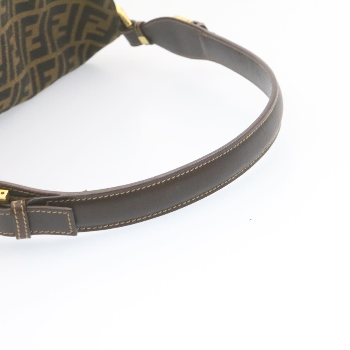 FENDI Zucca Canvas Shoulder Bag Black Brown am1243g