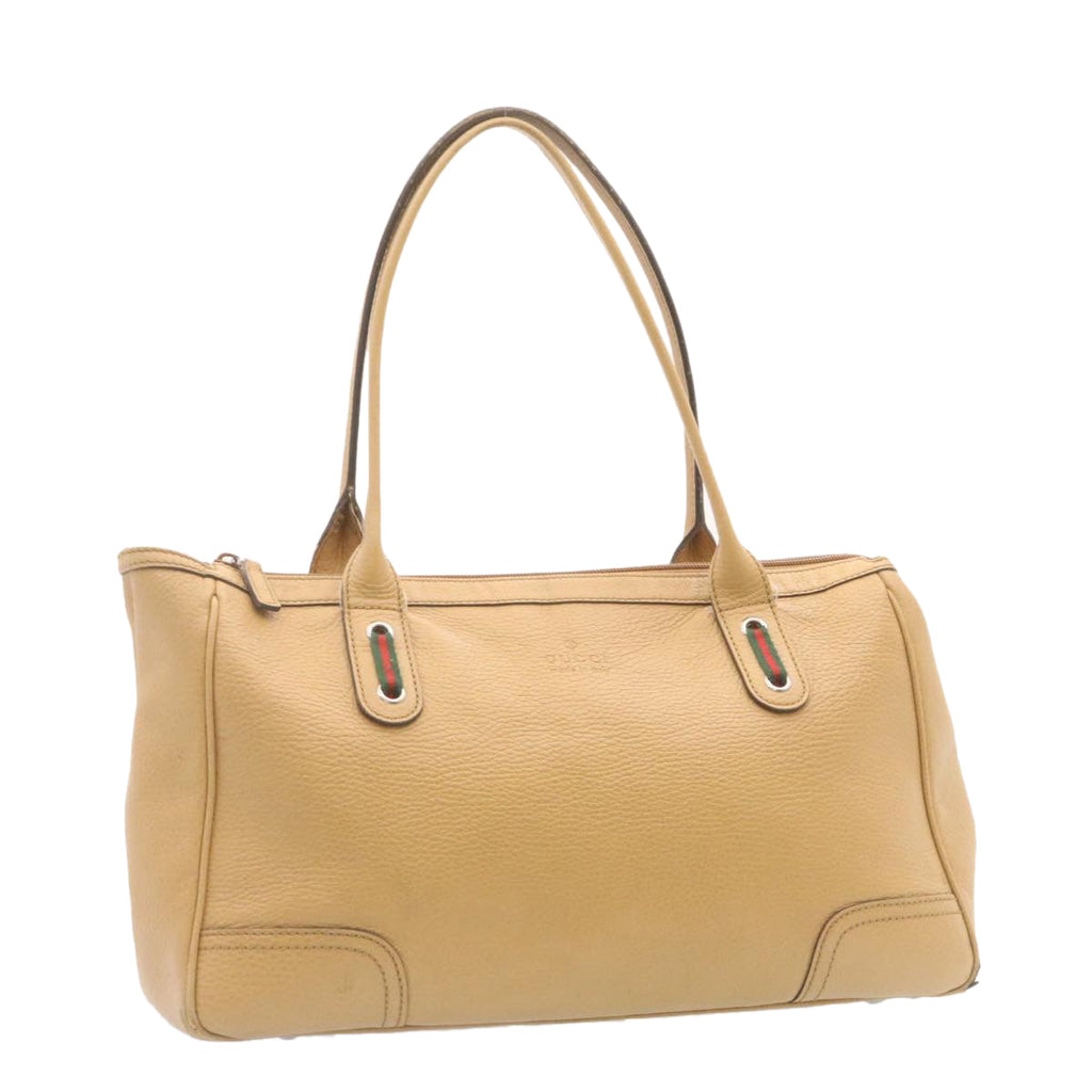 GUCCI Princy Line Tote Bag Leather Beige am1445g