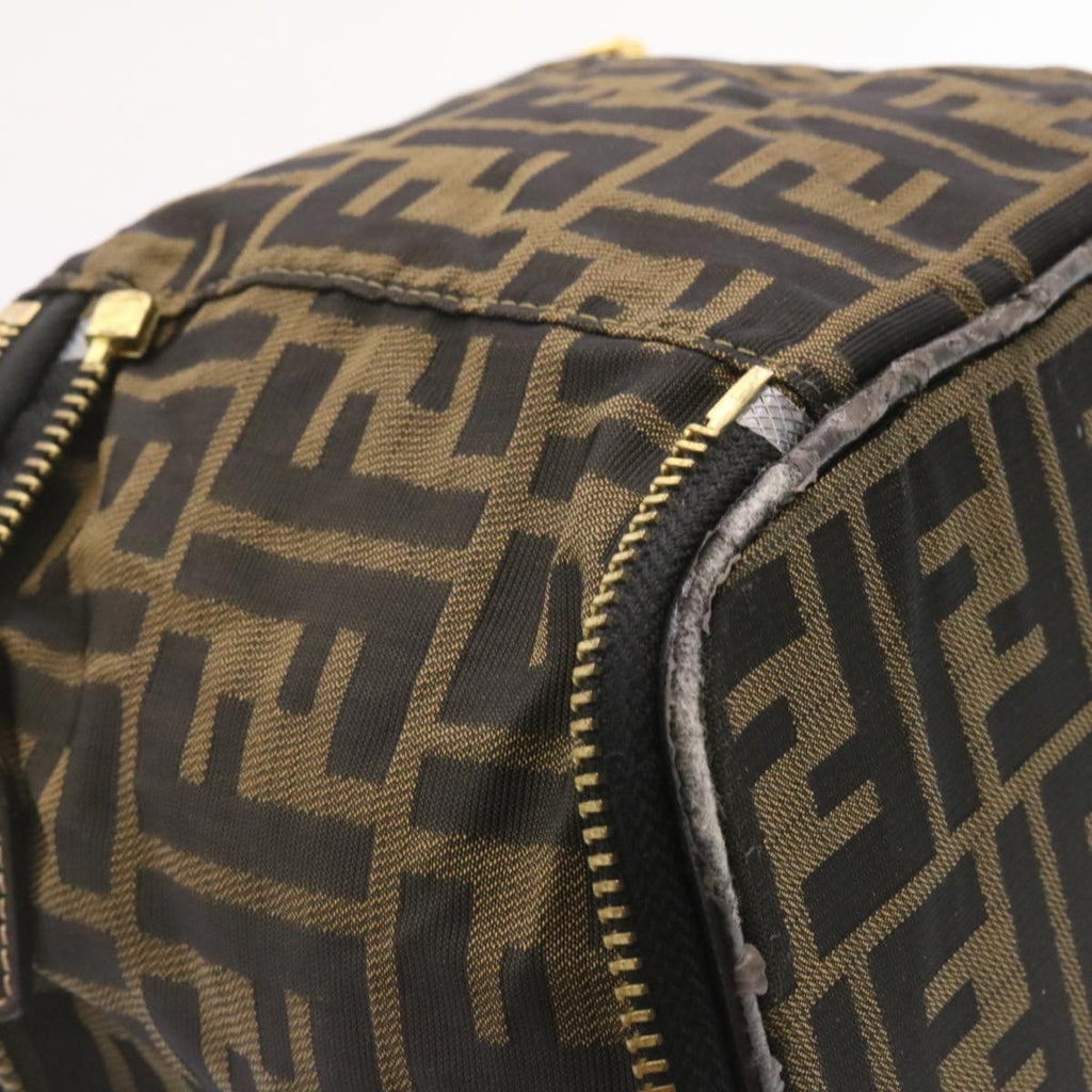 FENDI Zucca Canvas Vanity Cosmetics Pouch Brown Black am1599g