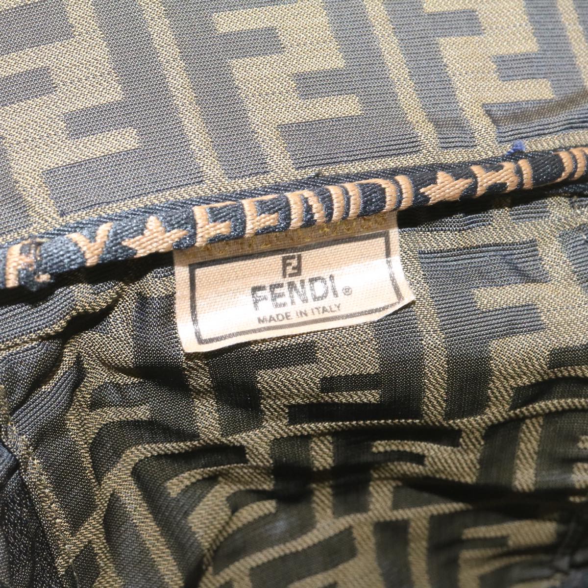FENDI Zucca Canvas Vanity Cosmetics Pouch Brown Black am1599g