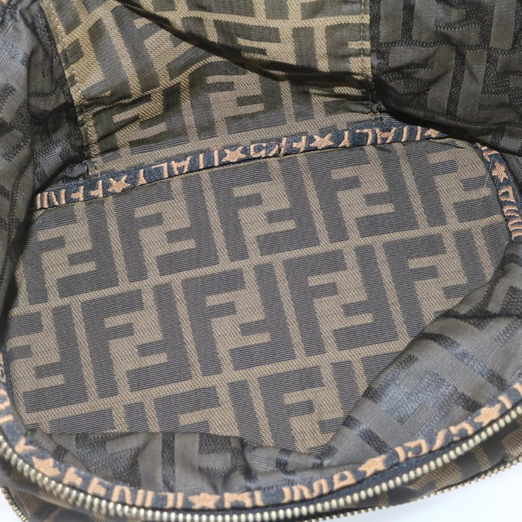 FENDI Zucca Canvas Vanity Cosmetics Pouch Brown Black am1599g