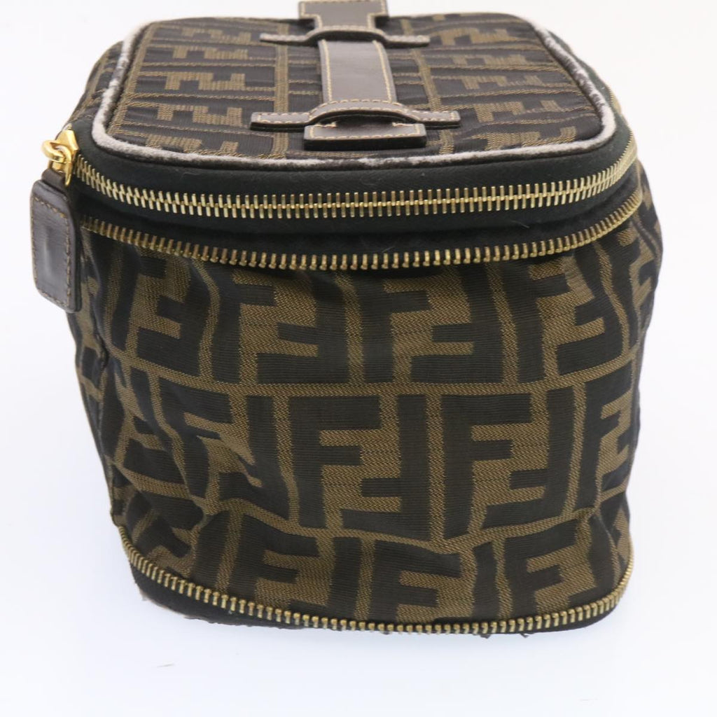 FENDI Zucca Canvas Vanity Cosmetics Pouch Brown Black am1599g