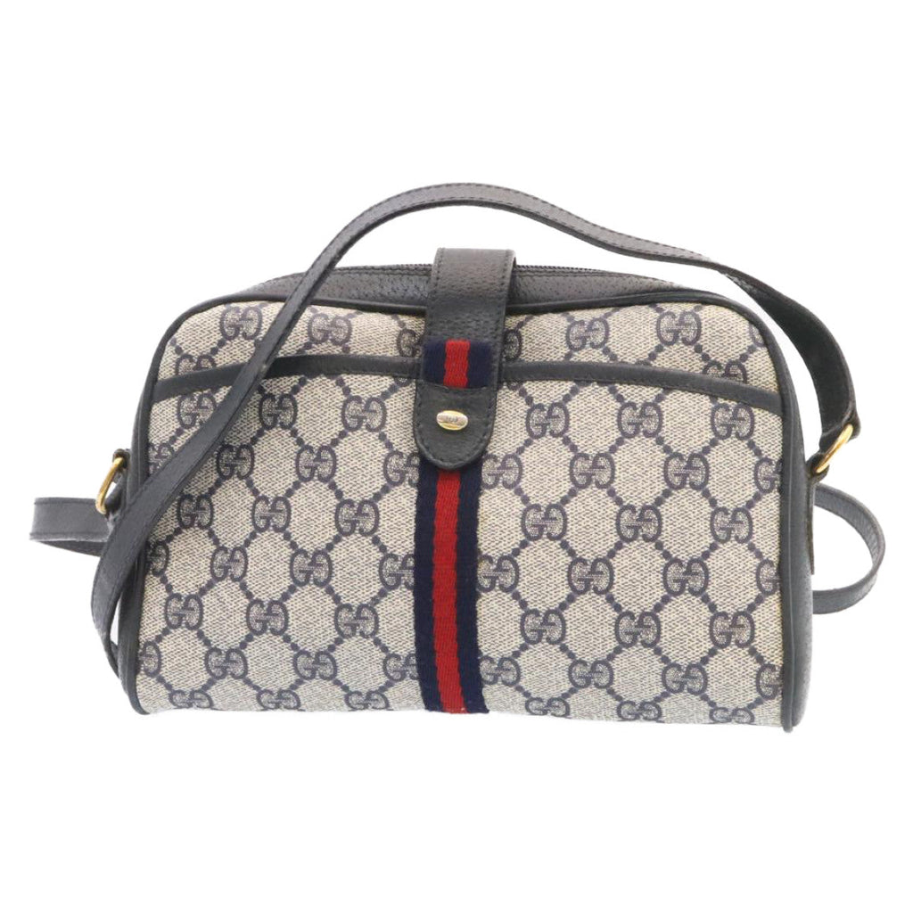 GUCCI Sherry Line GG Canvas Shoulder Bag Navy Red am1664g