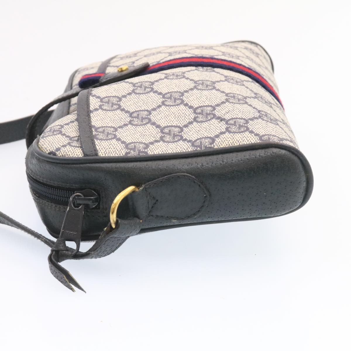 GUCCI Sherry Line GG Canvas Shoulder Bag Navy Red am1664g