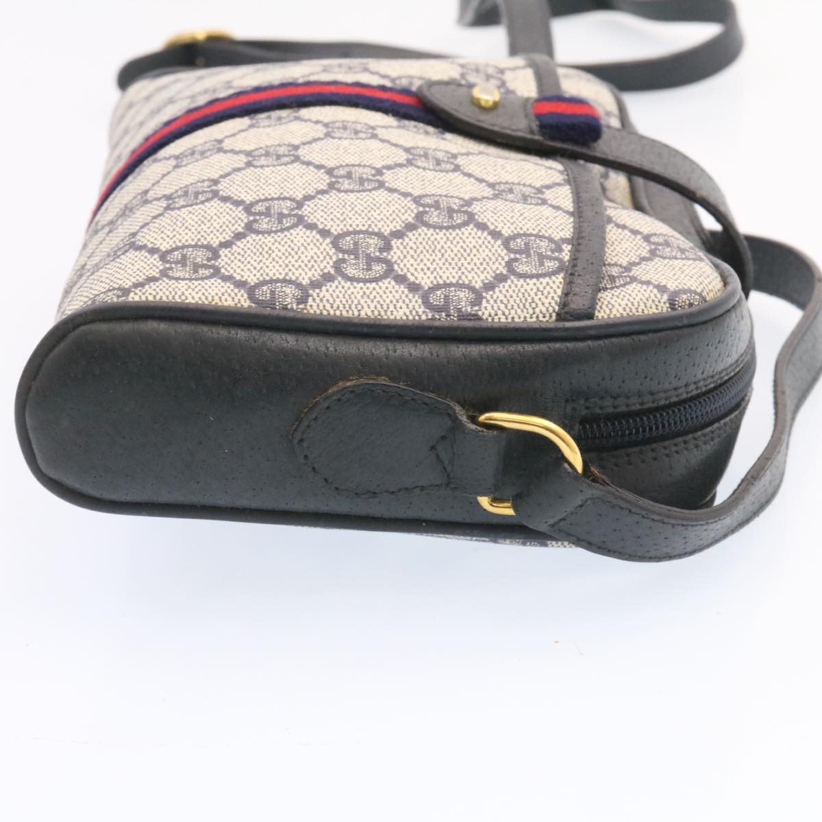 GUCCI Sherry Line GG Canvas Shoulder Bag Navy Red am1664g