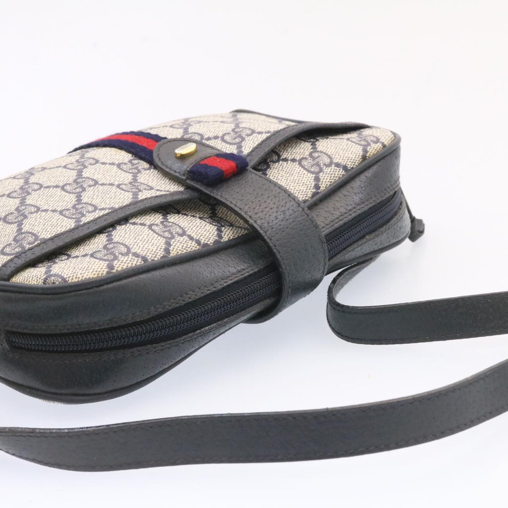 GUCCI Sherry Line GG Canvas Shoulder Bag Navy Red am1664g