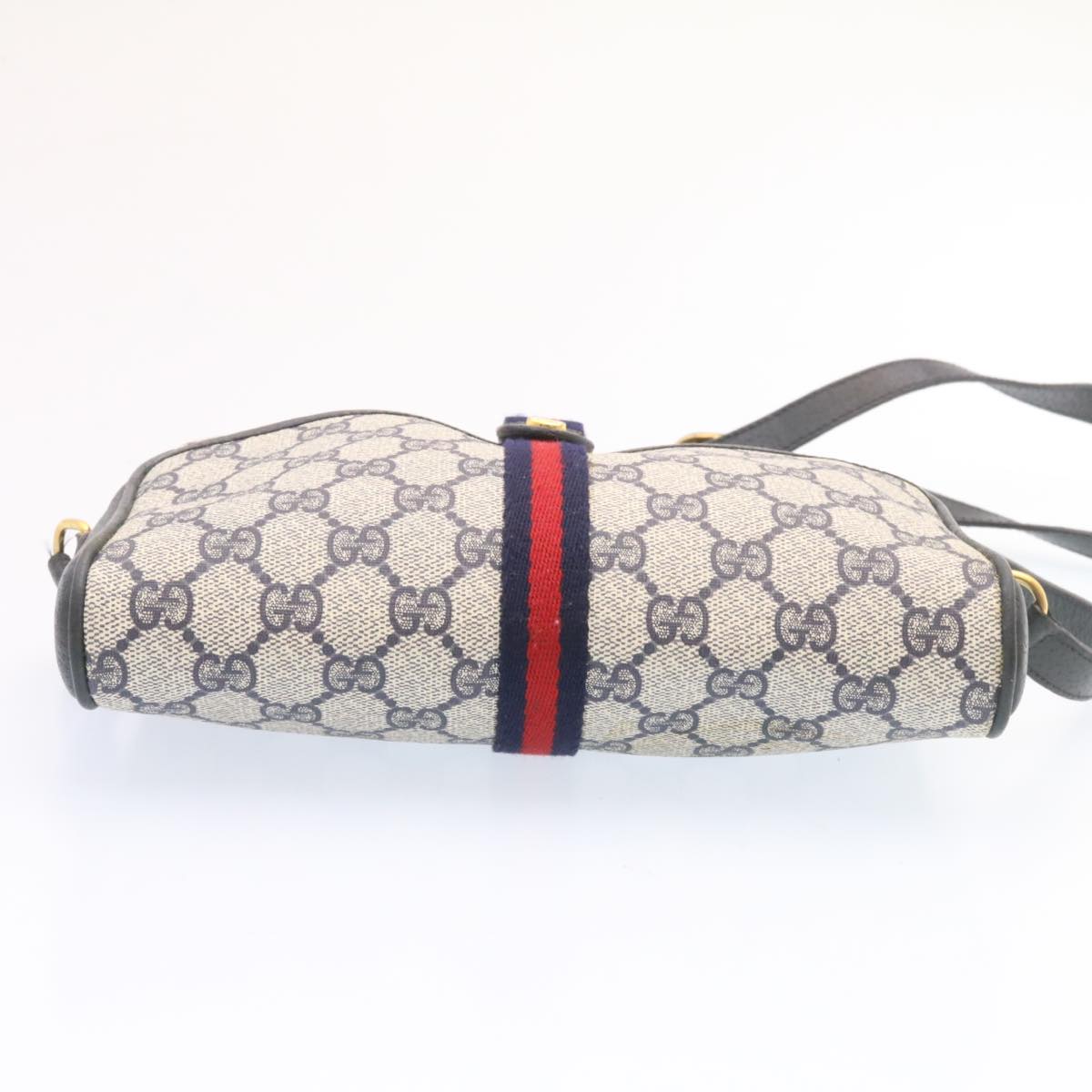 GUCCI Sherry Line GG Canvas Shoulder Bag Navy Red am1664g