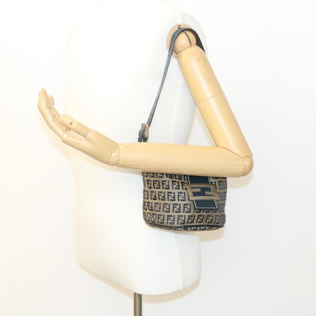 FENDI ZucchinoCanvas Shoulder Bag Brown am1690g