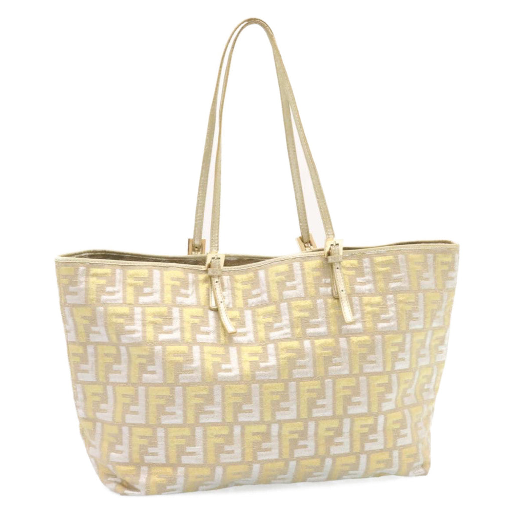 FENDI Zucca Canvas Tote Bag Beige Gold am1694g