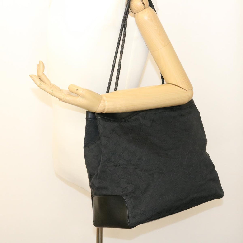GUCCI GG Canvas Shoulder Bag Canvas Black am1813g