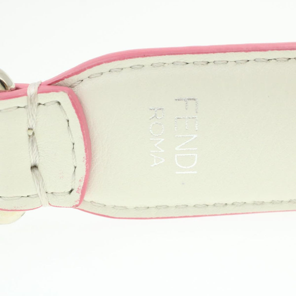 FENDI Shoulder Strap Leather White Multicolor am189g
