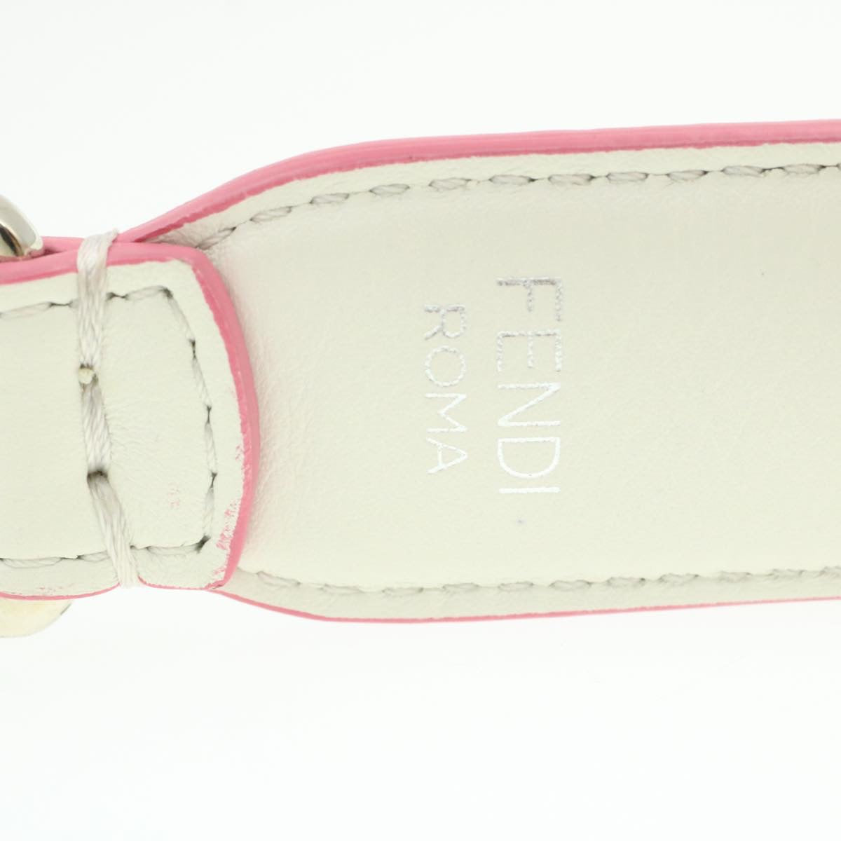 FENDI Shoulder Strap Leather White Multicolor am189g