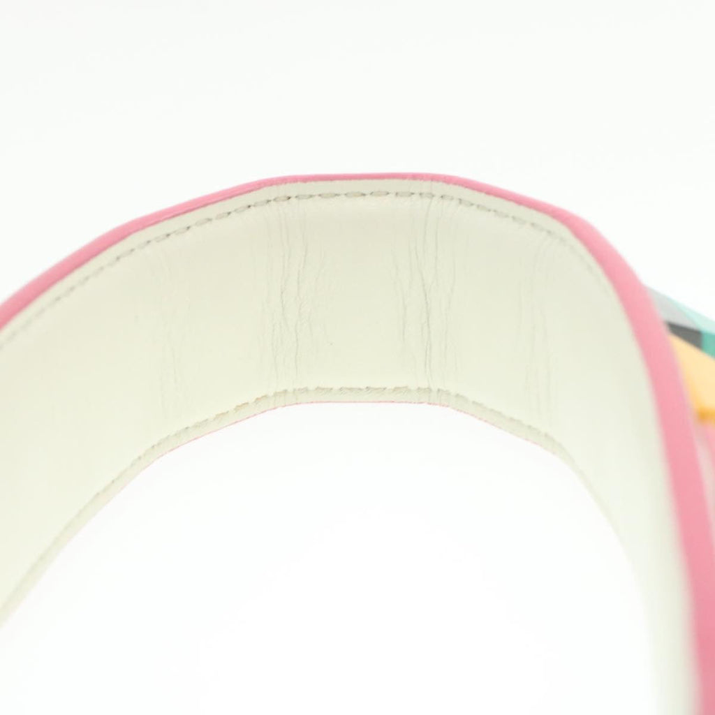 FENDI Shoulder Strap Leather White Multicolor am189g