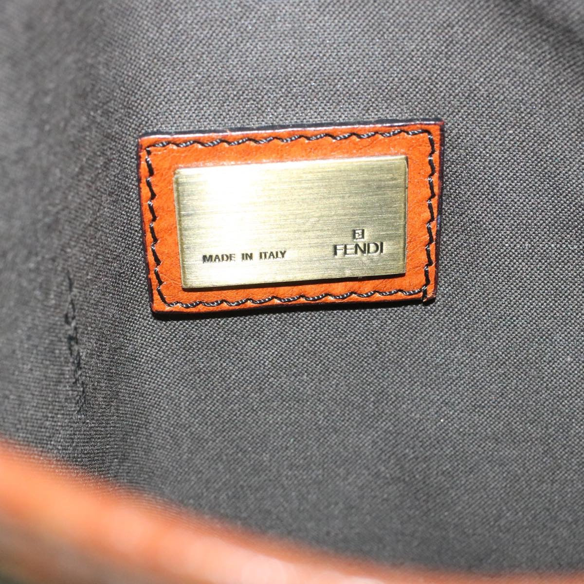 FENDI Zucca Canvas Shoulder Bag Black Brown am192g