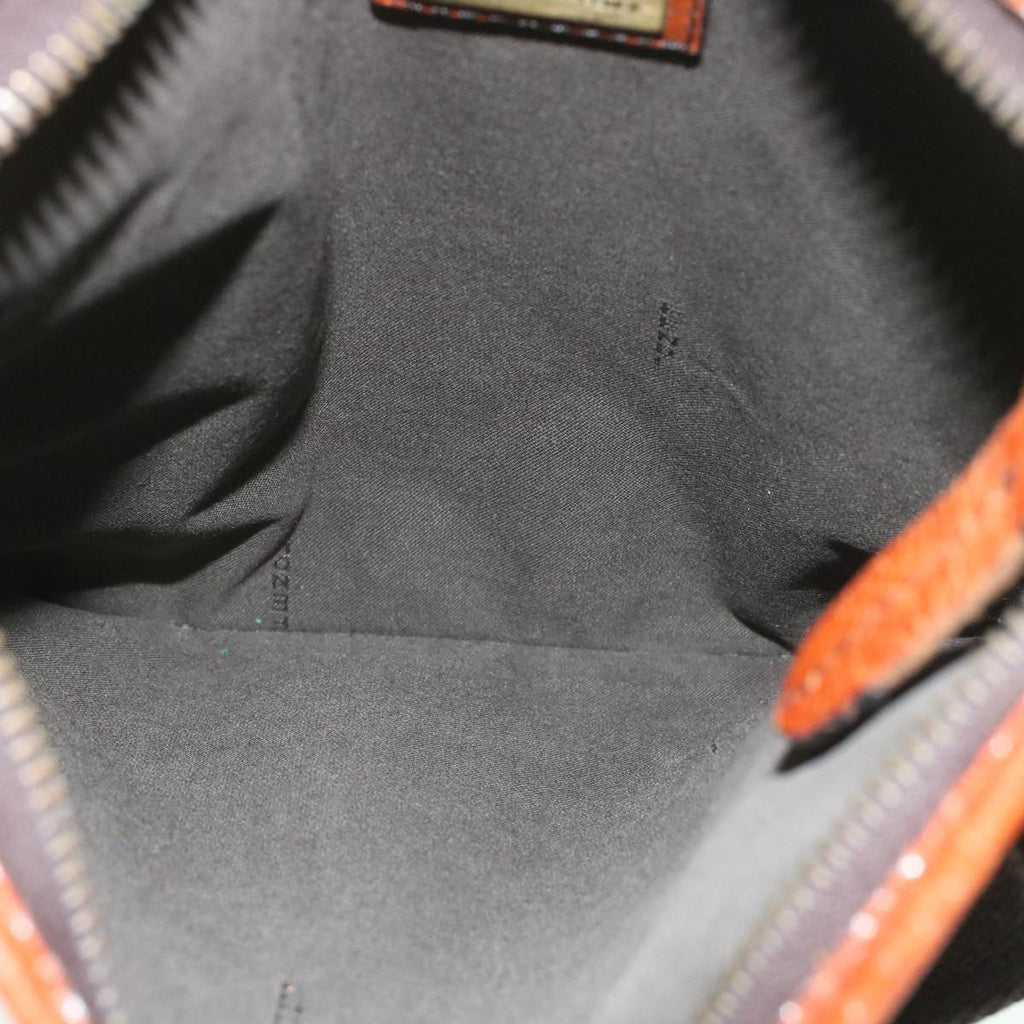 FENDI Zucca Canvas Shoulder Bag Black Brown am192g