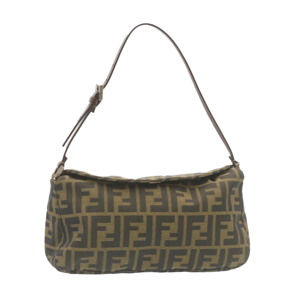 FENDI Zucca Canvas Tote Bag Black Brown am1921g