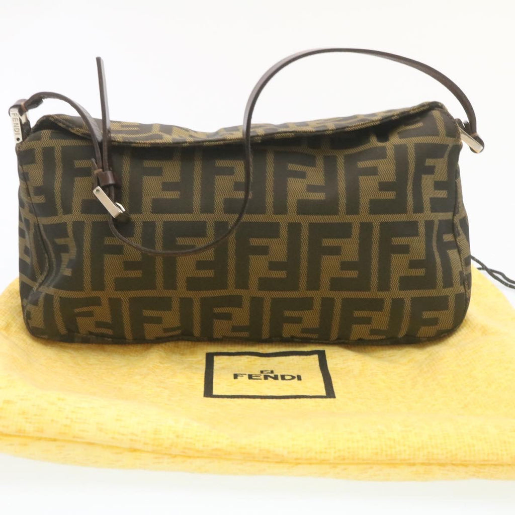 FENDI Zucca Canvas Tote Bag Black Brown am1921g
