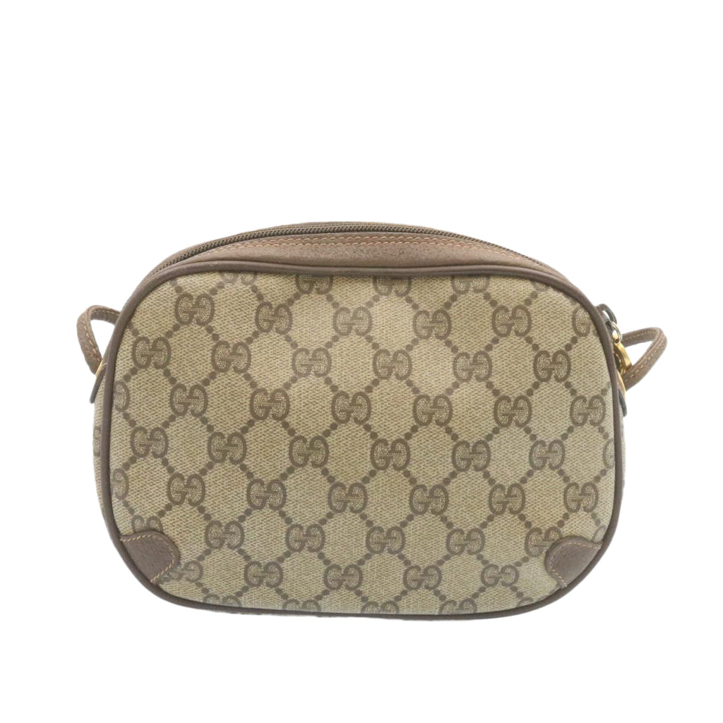GUCCI Web Sherry Line GG Canvas Shoulder Bag Beige Red Green am1986g