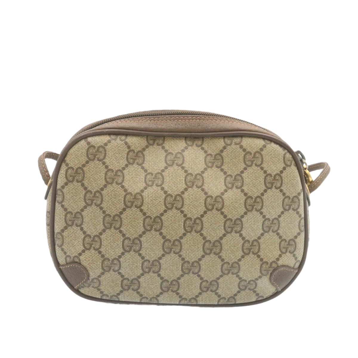 GUCCI Web Sherry Line GG Canvas Shoulder Bag Beige Red Green am1986g
