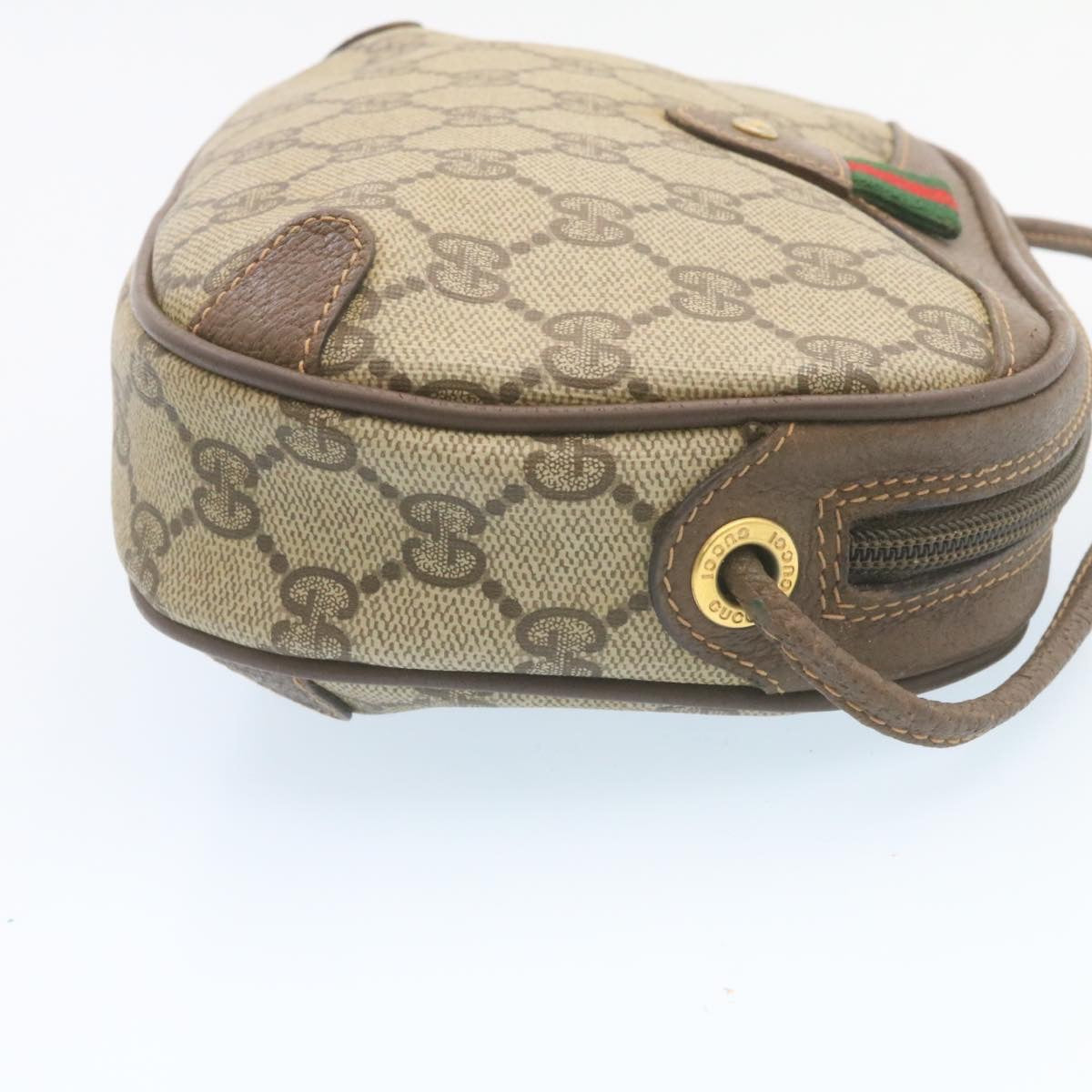 GUCCI Web Sherry Line GG Canvas Shoulder Bag Beige Red Green am1986g