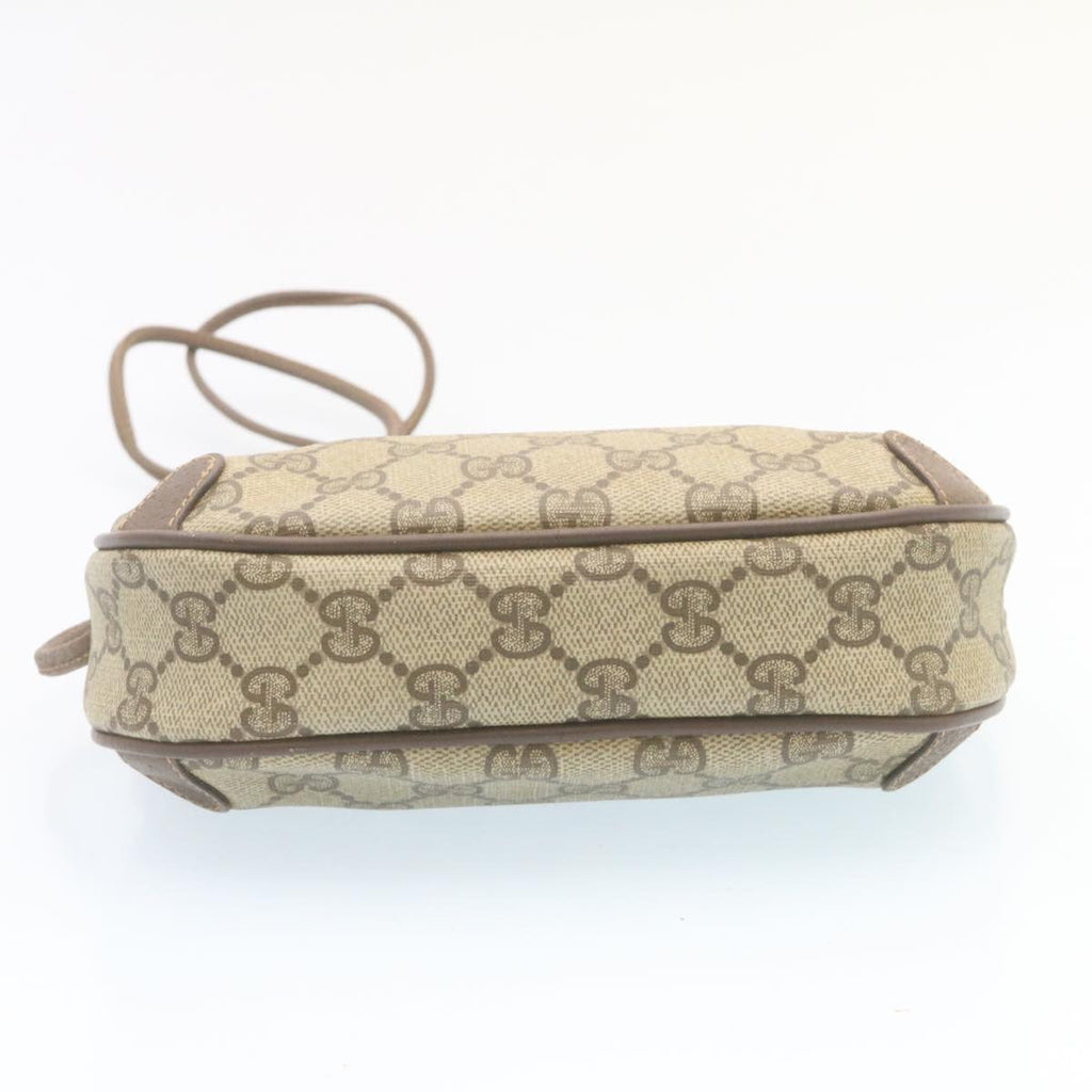 GUCCI Web Sherry Line GG Canvas Shoulder Bag Beige Red Green am1986g