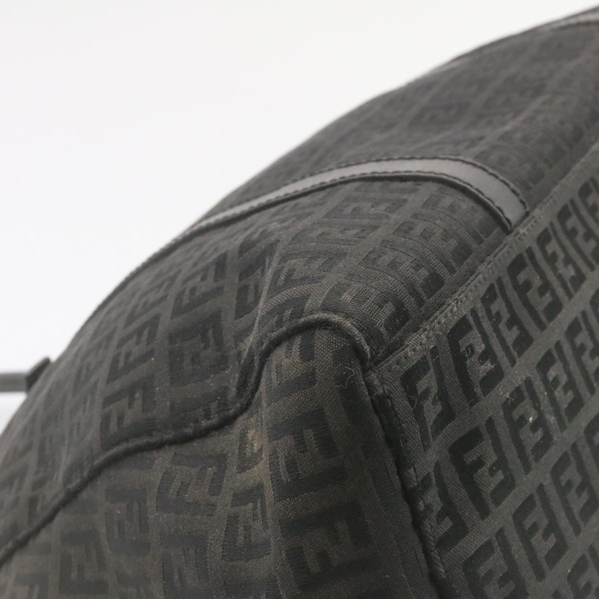 FENDI Zucchino Canvas Hand Bag Canvas Black am2016g
