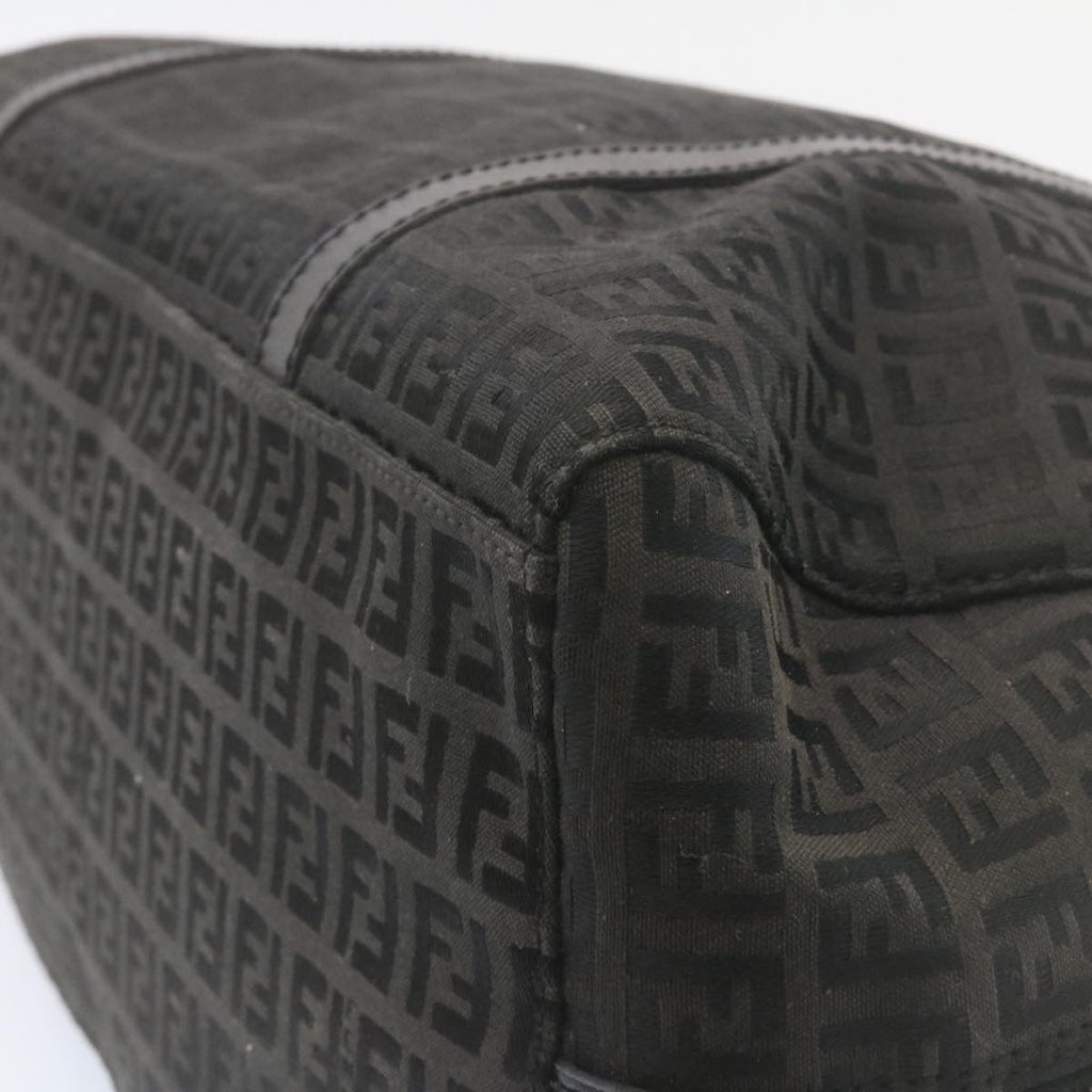 FENDI Zucchino Canvas Hand Bag Canvas Black am2016g