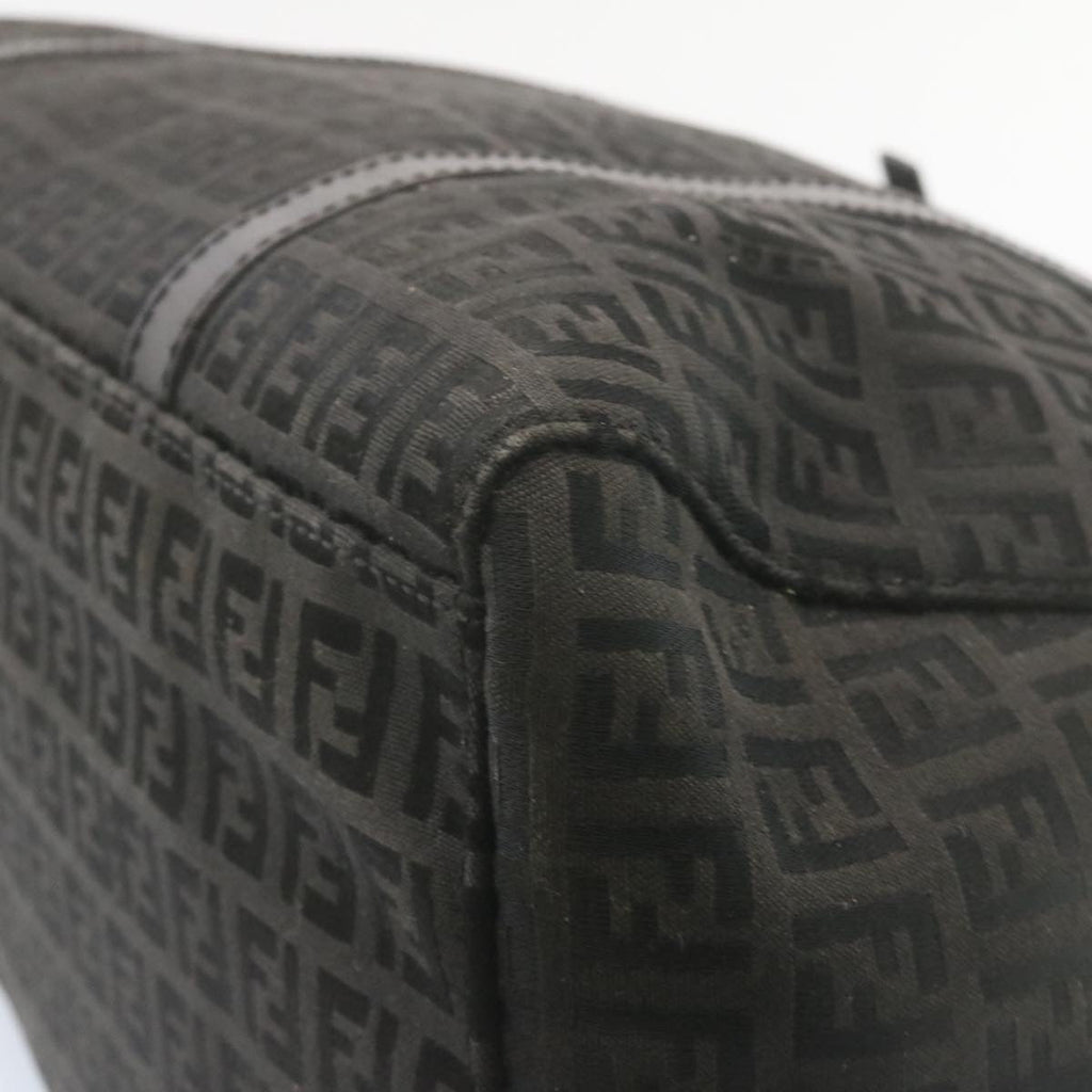 FENDI Zucchino Canvas Hand Bag Canvas Black am2016g