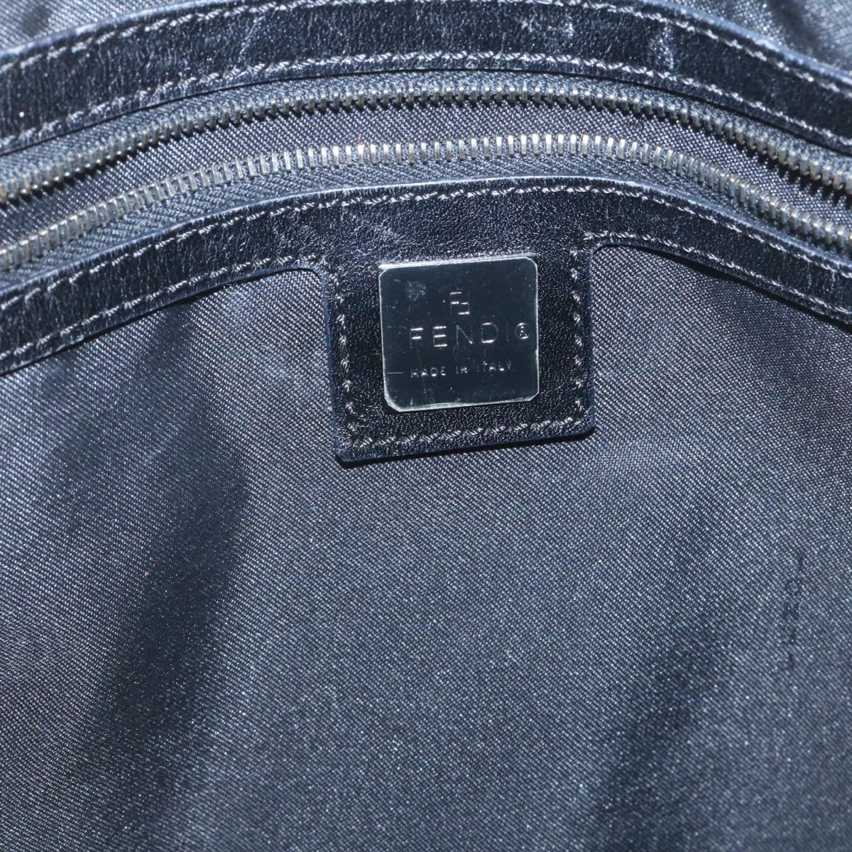 FENDI Zucchino Canvas Hand Bag Canvas Black am2016g