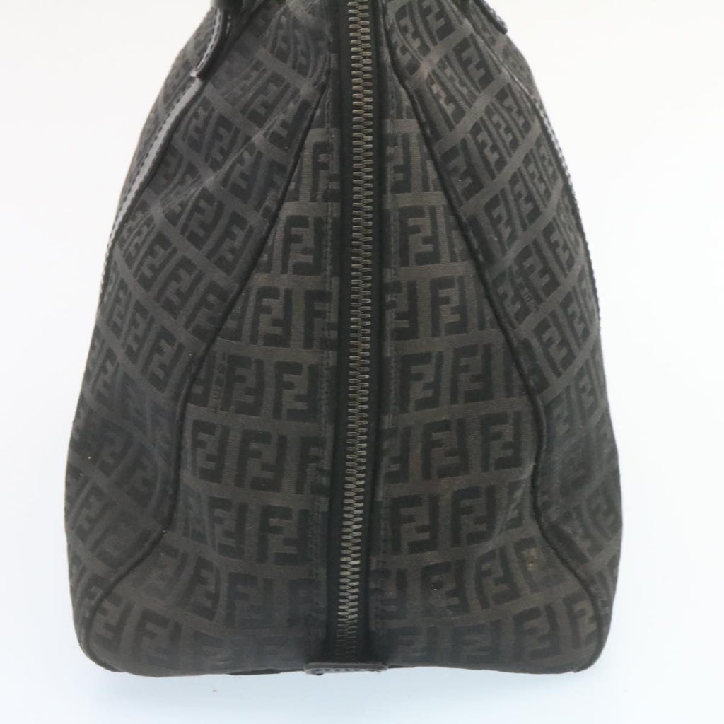 FENDI Zucchino Canvas Hand Bag Canvas Black am2016g