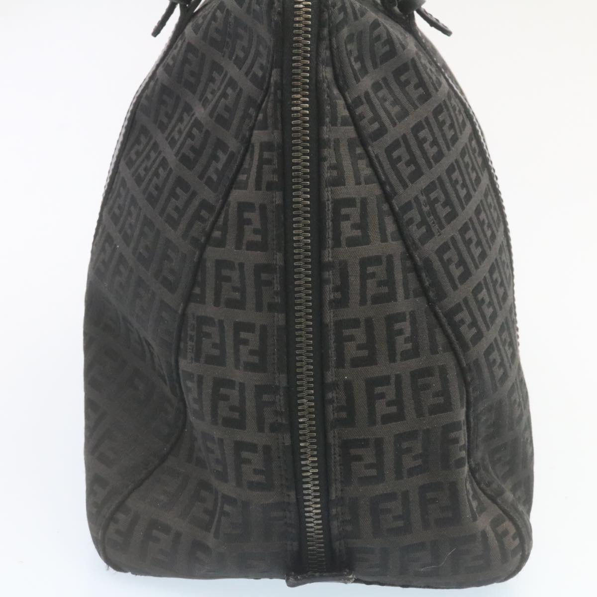 FENDI Zucchino Canvas Hand Bag Canvas Black am2016g